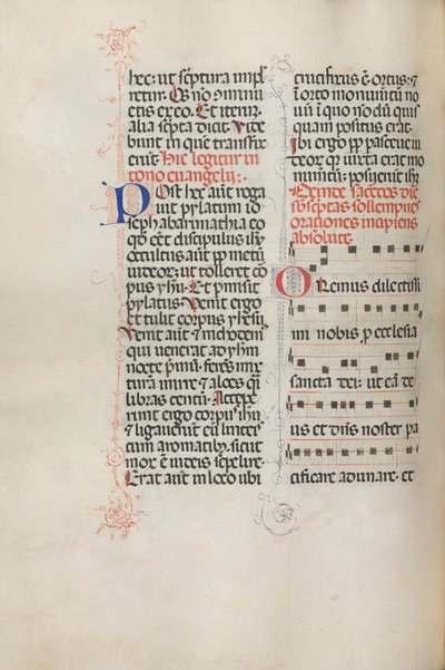 Missale: Fol. 145v: Música para várias orações, 1469. de Bartolomeo Caporali
