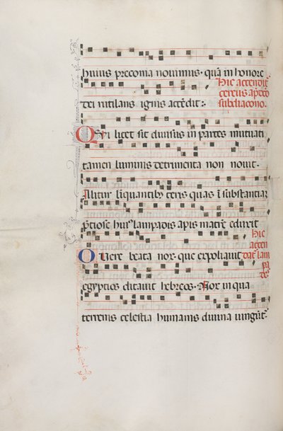 Missale, Pol. 156 Music for Exultel, 1469. de Bartolomeo Caporali