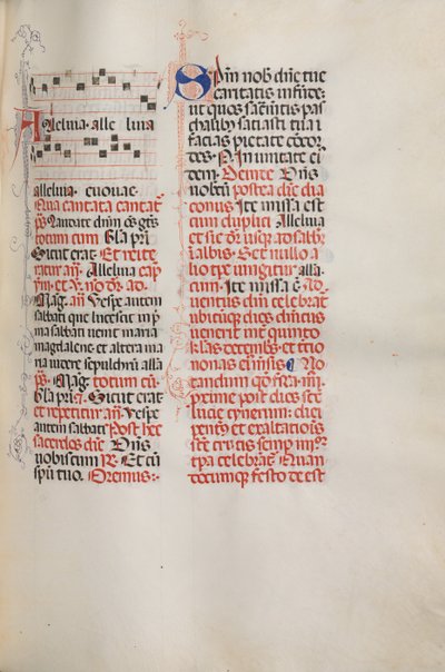 Missale: Fol. 173: Música para Aleluia etc. no início da Páscoa, 1469. de Bartolomeo Caporali