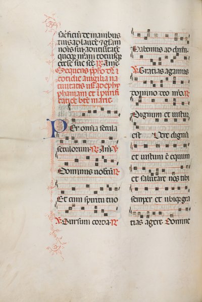 Missale: Fol. 176v: Música para várias orações comuns, 1469. de Bartolomeo Caporali