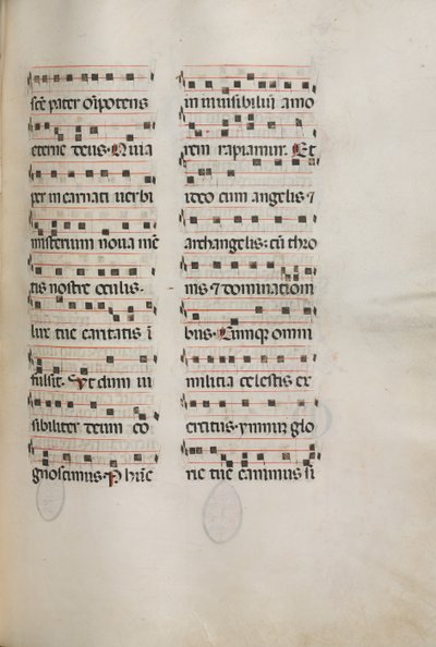 Missale: Fol. 177: Música para várias orações comuns, 1469. de Bartolomeo Caporali