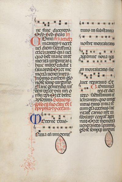 Missale: Fol. 177v: Música para várias orações comuns, 1469. de Bartolomeo Caporali
