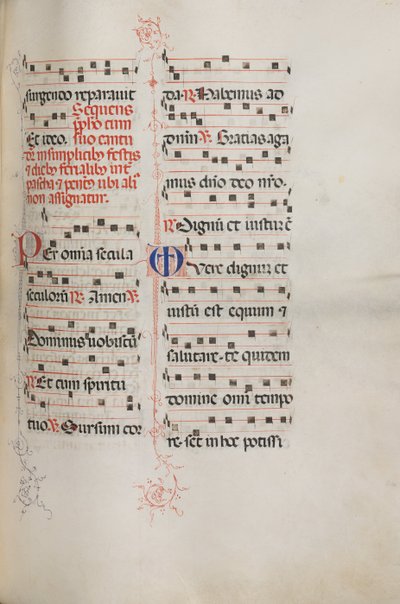 Missale: Fol. 179: Música para várias orações comuns, 1469. de Bartolomeo Caporali