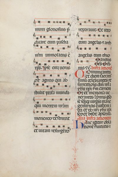 Missale: Fol. 179v: Música para várias orações comuns, 1469. de Bartolomeo Caporali