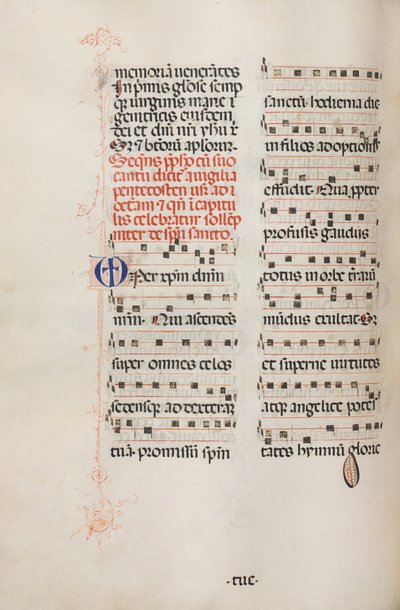 Missale: Fol. 180v: Música para várias orações comuns, 1469. de Bartolomeo Caporali
