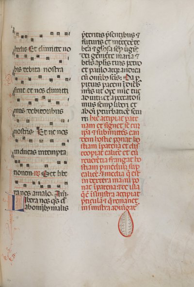 Missale: Fol. 190: Música para várias orações, 1469. de Bartolomeo Caporali