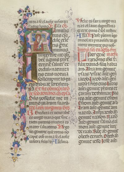 Missale: Fol. 311v: Santa Ana segurando a Virgem recém-nascida, 1469. de Bartolomeo Caporali