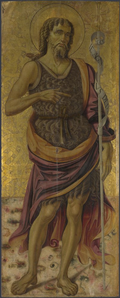 São João Batista do Retábulo: A Virgem e o Menino com os Santos, ca 1475 de Bartolomeo Caporali