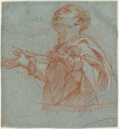 Um menino olhando para cima em adoração de Bartolomeo Cesi