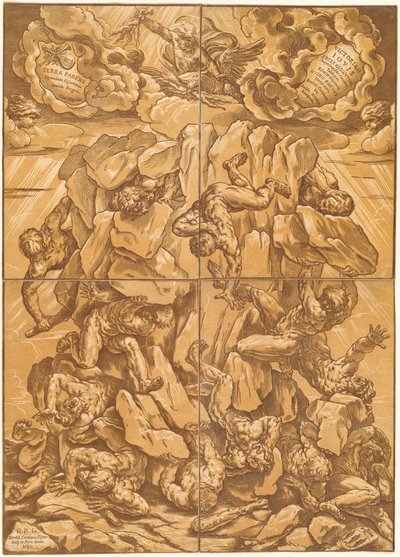 A queda dos gigantes de Bartolomeo Coriolano after Guido Reni