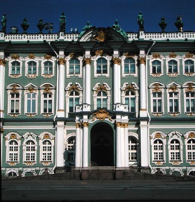 Fachada do Hermitage, 1753-62 (detalhe) de Bartolomeo Franceso Rastrelli