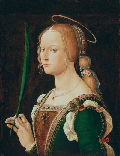 Santa Justina de Pádua, c.1490 (óleo sobre madeira) de Bartolomeo Montagna