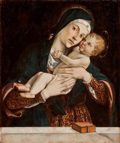 A Virgem e Criança (tempera no painel) de Bartolomeo Montagna