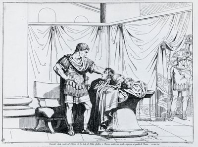 Morte de Piso, gravura de Bartolomeo Pinelli (1781-1835), de Istoria dell