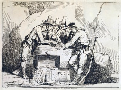 Grupo de bandidos, de Bartolomeo Pinelli (1781-1835), gravura de Bartolomeo Pinelli