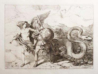 A misteriosa visão de Aníbal, antes da sua famosa travessia dos Alpes, para descer para Itália de Bartolomeo Pinelli