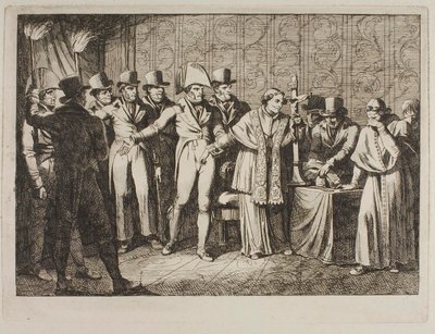 Pio VII. Sequestrado pelos franceses na noite de 6 de julho de 1809 de Bartolomeo Pinelli