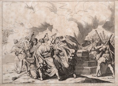 Rômulo assassinado pelos senadores, 1818. de Bartolomeo Pinelli