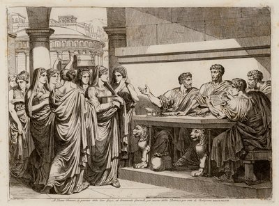 Sacrifício das mulheres de Roma (gravura) de Bartolomeo Pinelli