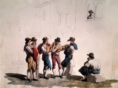 Serenata, de Bartolomeo Pinelli (1781-1835), Itália de Bartolomeo Pinelli