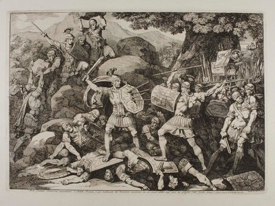 Siccio Dentato, o Centurião (Lucius Siccius Dentatus durante o terrível combate) de Bartolomeo Pinelli