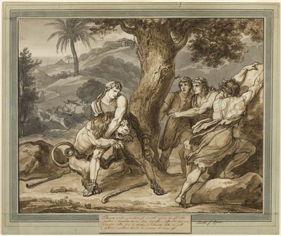 Telêmaco Batalha o Leão, de As Aventuras de Telêmaco, Livro 2 de Bartolomeo Pinelli