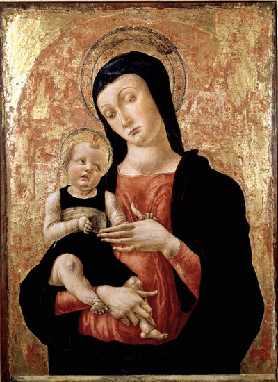 Virgem com criança Pintura de Bartolomeo Vivarini (ca. 1432-após 1491) Museu de Veneza do século XV Correr de Bartolomeo Vivarini