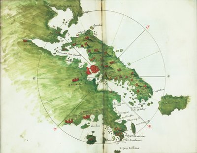Mapa de Negroponte, c.1485 (Velino) de Bartolomeo da li Sonetti