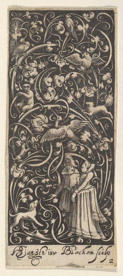 Painel vertical com um homem e uma mulher, ca. 1631. de Bartolomeus van Lochom