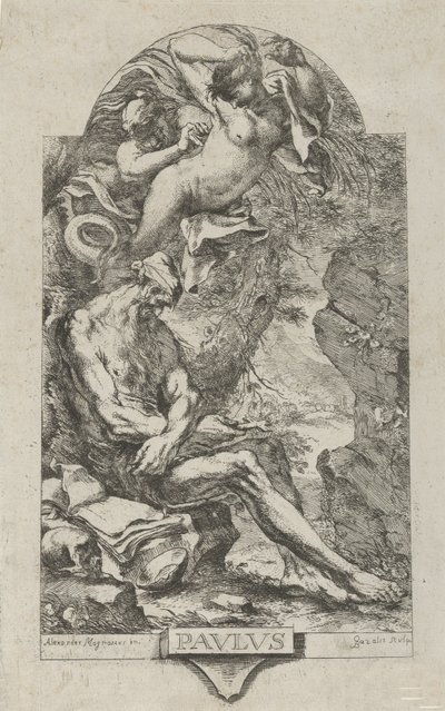 São Paulo de Tebas tentado por um demônio, depois de Magnasco, ca. 1720-30. de Bartolommeo Gazalis