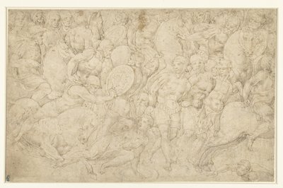 Luta entre a cavalaria e os soldados a pé e afastar os prisioneiros de Bartolommeo Neroni (attributed to)