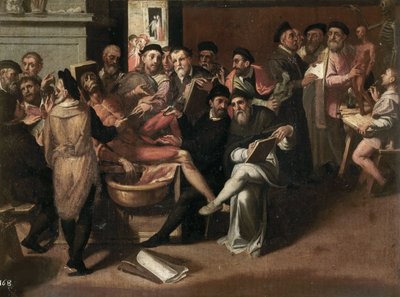 A lição de Anatomia de Passerotti, Bartolomeo (1529-1592). Óleo sobre tela. Galleria Borghese, Roma de Bartolommeo Passerotti