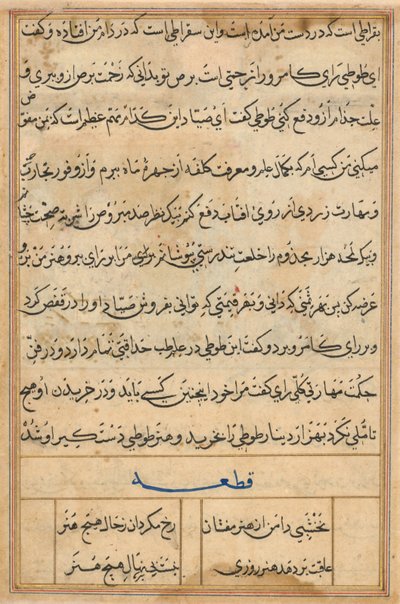 Página de Tales of a Parrot Nome: página de texto, c. 1560. de Basavana