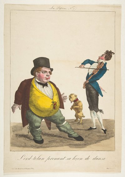 Lord-tolan, tendo sua aula de dança, La Passions, nº 7, século XIX. de Basset