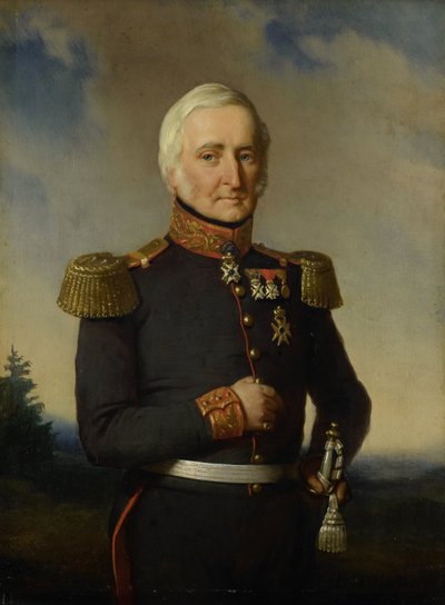 Huibert Gerard Barão Nahuys van Burgst (1782-1858). Membro do Conselho das Índias Orientais Holandesas, com o uniforme de titular geral maior de Bastiaan de Poorter