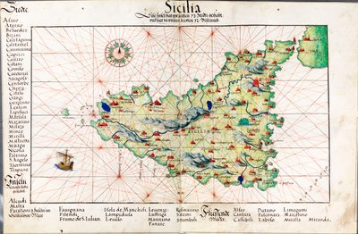 Carta da Sicília de Battista Agnese
