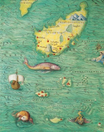 Norte da Europa: Islândia, do Atlas do Mundo em trinta e três mapas, por Battista Agnese de Battista Agnese