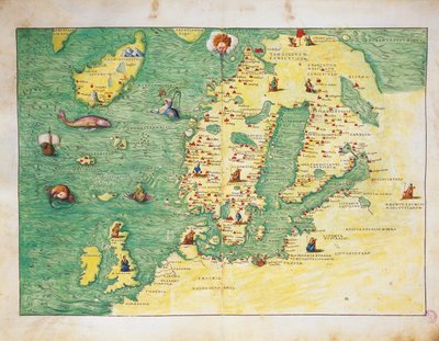 Norte da Europa, do Atlas do Mundo em trinta e três mapas, por Battista Agnese de Battista Agnese