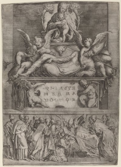 Tumba de um Bispo de Battista Angolo del Moro after Parmigianino
