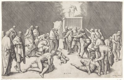 Arca do Convénio no templo de Dagon de Battista Franco