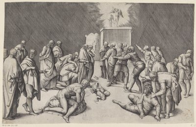 Arca do Convénio no templo de Dagon de Battista Franco
