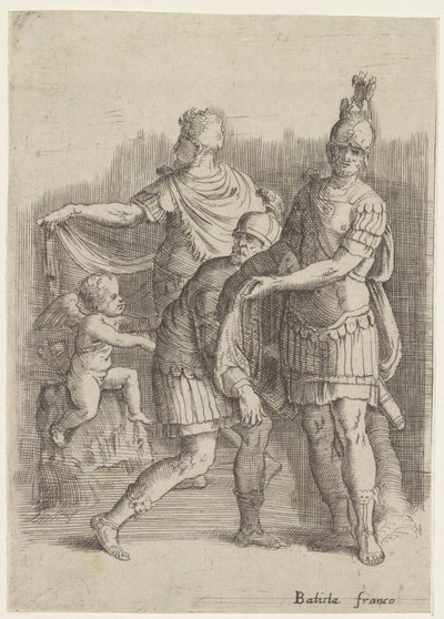 Três soldados e um putto de Battista Franco