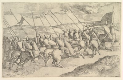 Uma Companhia de Cavaleiros. de Battista Franco Veneziano