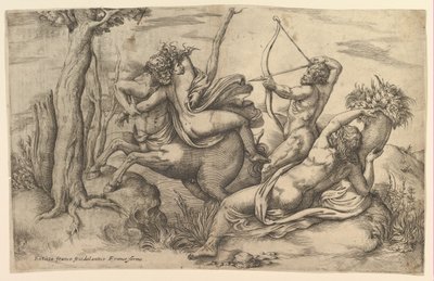 O rapto de Dejanira. de Battista Franco Veneziano