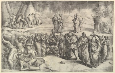 Os israelitas coletando maná, ca. 1547. de Battista Franco Veneziano