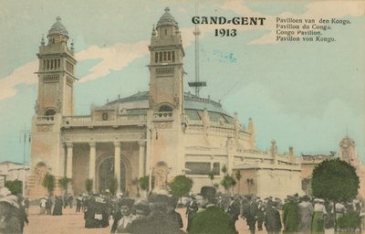 Pavilhão do Congo; Ghent; 1913. Postal enviado em 1913. de Belgian Photographer