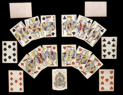 Baralho de cartas de jogar, c. 1835-1840 (papel impresso e pintado) de Belgian School