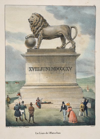 O leão de Waterloo, c.1895 (photochrom) de Belgian School