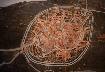 Mapa de Bruges. anónimo. 1546-1600. Pormenor (pintura) de Belgian School