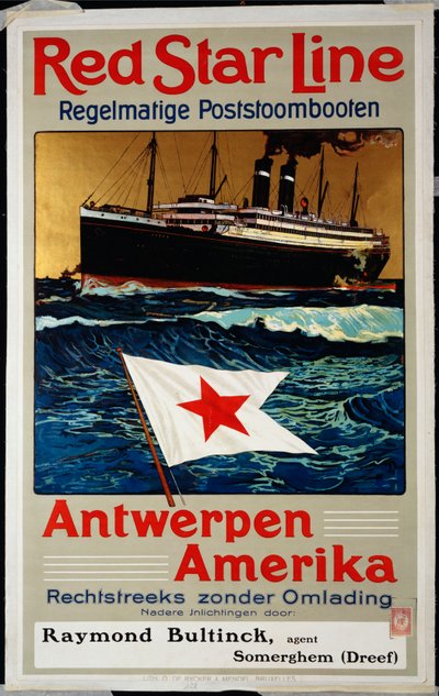 Linha Estrela Vermelha, América de Antuérpia, C. 1899 de Belgian School